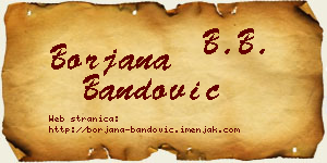 Borjana Bandović vizit kartica